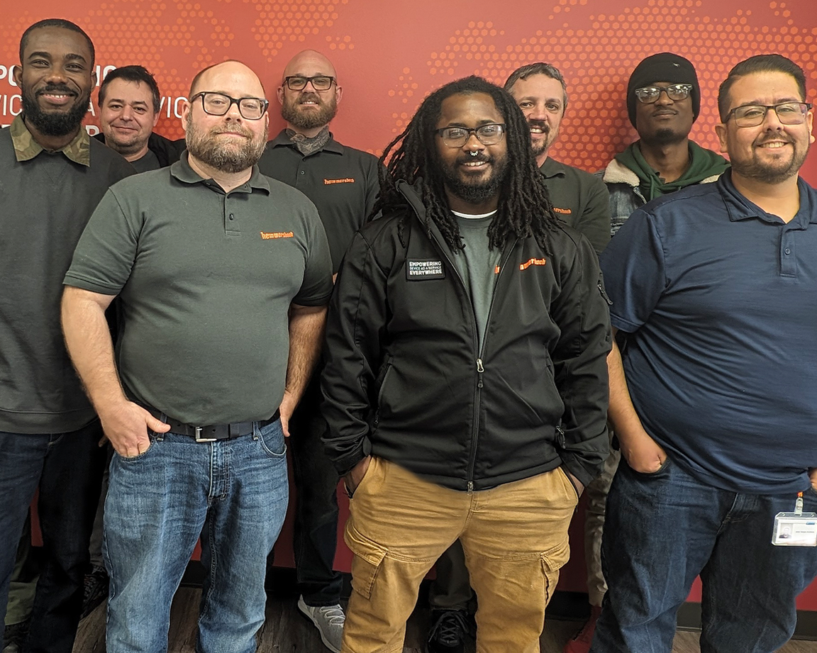 technicians workforce proud ready it service engineer diverse group picture